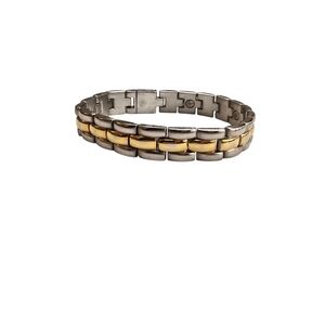 Silver & Gold Tone Magnetic Link Bracelet